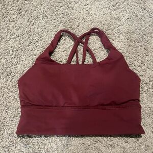 Lululemon Energy Size 4 Burgundy Sports Bra